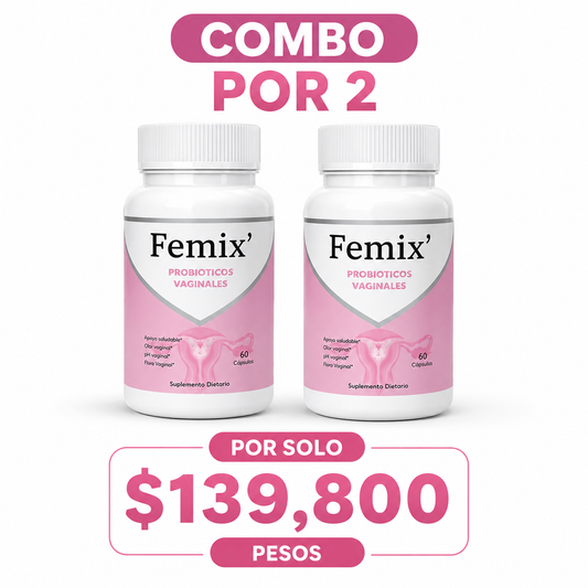 2 FRASCOS FEMIX' PROBIOTICOS VAGINALES x 60 CAPSULAS