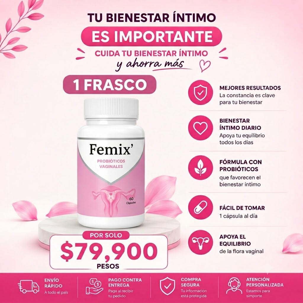 1 FEMIX' PROBIOTICOS VAGINALES x 60 CAPSULAS