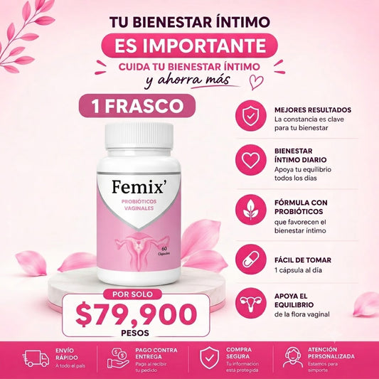 1 FEMIX' PROBIOTICOS VAGINALES x 60 CAPSULAS